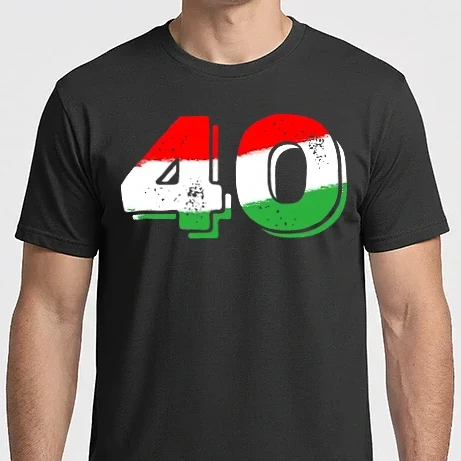 Férfi Imperial póló - magyar trikolor, piros fehér zöld szám 40