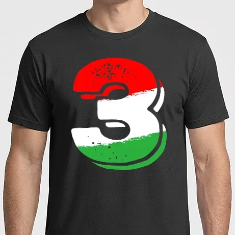 Férfi Imperial póló - magyar trikolor, piros fehér zöld szám 3