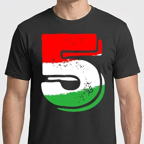 Férfi Imperial póló - magyar trikolor, piros fehér zöld szám 5