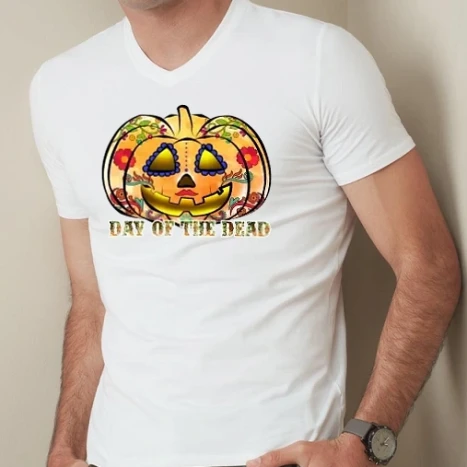 Férfi prémium fit V-nyakú póló - Day of the Dead