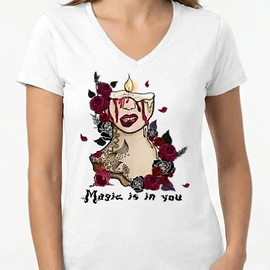 Női V-nyakú póló - Magic is in You
