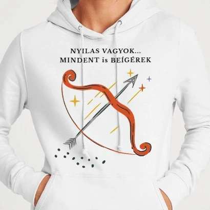 Női kapucnis pulcsi - Nyilas vagyok...