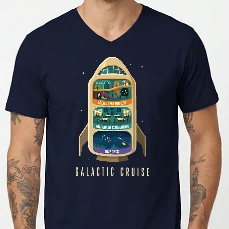 Férfi V-nyakú póló - Galactic Cruise