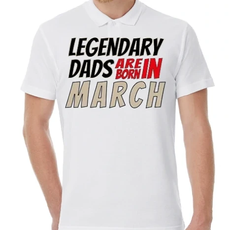 Férfi galléros Póló - Legendary Dads are born in March