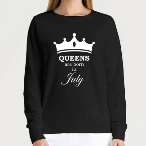 Női kerek nyakú pulcsi - Queens are born in July