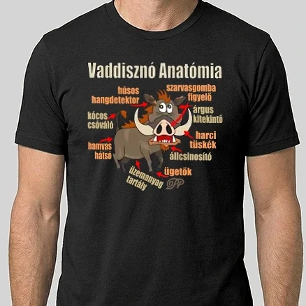 Férfi Alap póló - Vaddisznó Anatómia