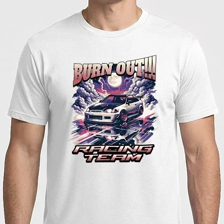 Férfi Imperial póló - Gumiégetés - Burn Out - Racing Team