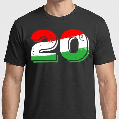 Férfi Imperial póló - magyar trikolor, piro fehér zöld szám 20