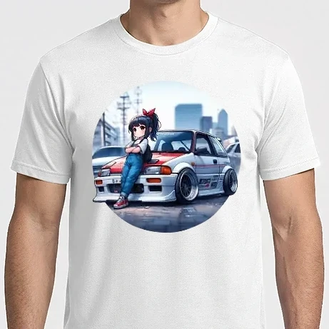 Férfi Imperial póló - Honda + Anime stílusú karakter