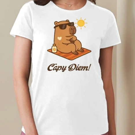 Női prémium kerek nyakú póló  - Capy Diem