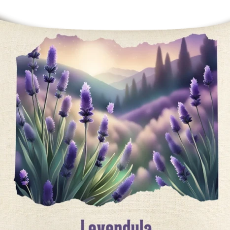 Vászon párnahuzat - Levendula