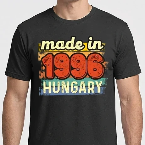 Férfi Imperial póló - made in hungary felirat, retro évszám, grunge stílus, 1996