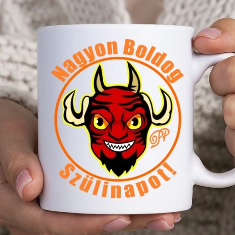 Fehér bögre - Ördögi Szülinapi Köszöntő