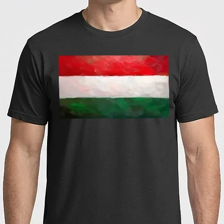 Férfi Imperial póló - Magyar zászló - festett