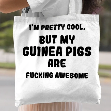 Vászontáska - Awesome guinea pigs (fekete)