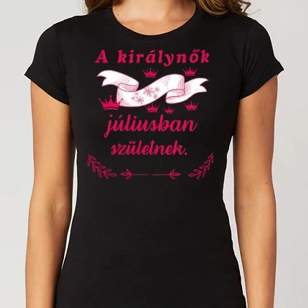 Női Alap póló - Szülinap királynők szalag pink