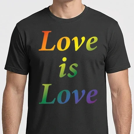 Férfi Imperial póló - Love is Love - szivárvány