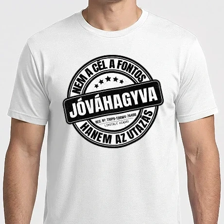 Férfi Imperial póló - Jóváhagyva bélyegző - nem a cél a fontos