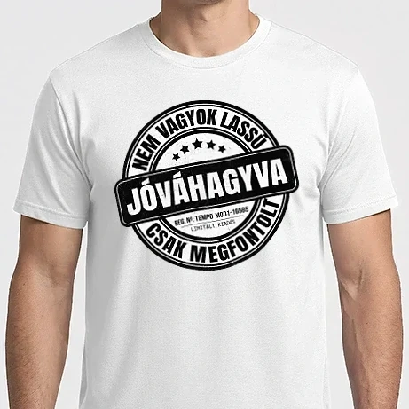 Férfi Imperial póló - Jóváhagyva bélyegző - nem vagyok lassú