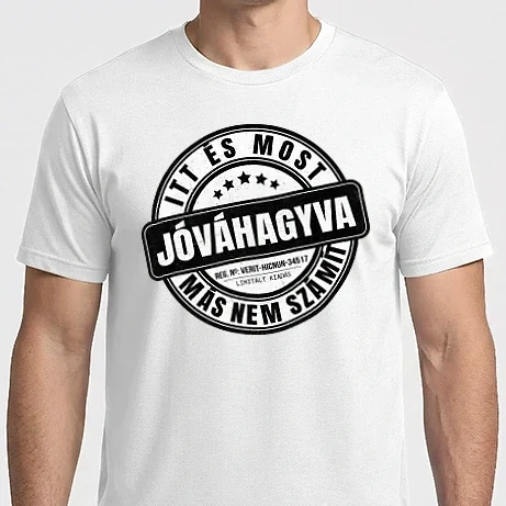Férfi Imperial póló - Jóváhagyva bélyegző - itt és most