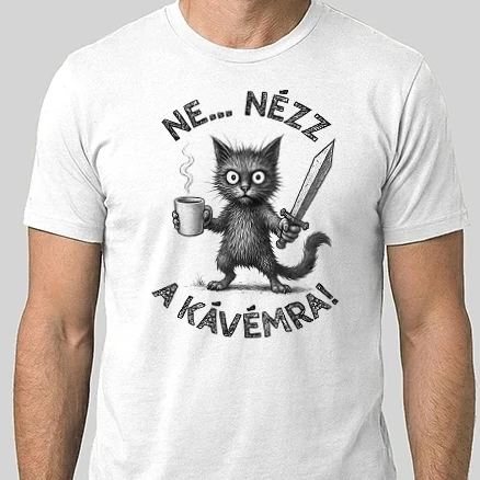 Férfi Alap póló - Ne nézz a kávémra