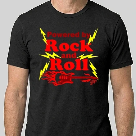 Férfi Alap póló - Rock and Roll Powered Guitar