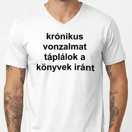 Férfi V-nyakú póló - krónikus.fekete