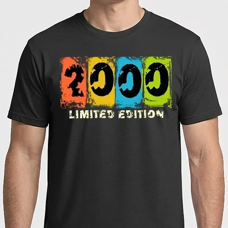 Férfi Imperial póló - grunge évszám, limited edition felirattal, születésnapi dátum, 2000