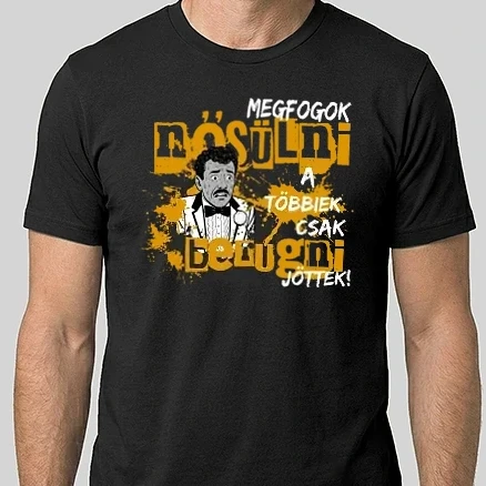 Férfi Alap póló - Tony Roma - Rabló Pandúr - Megfogok nősülni a többiek csak berúgni jöttek - feketére