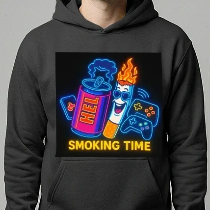 Férfi kapucnis pulóver - Smoke Time meme