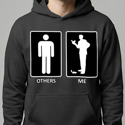 Férfi kapucnis pulóver - Others vs. Me (férfi) - mókus