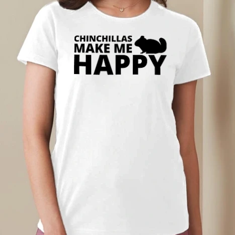 Női prémium kerek nyakú póló  - Chinchillas make me happy