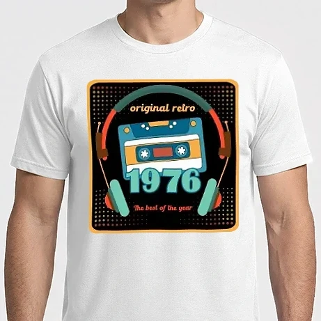 Férfi Imperial póló - original retro audió kazetta, füles, régi magnókazetta évszámmal. 1976