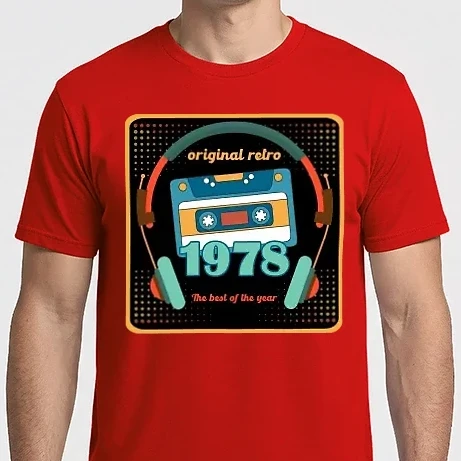 Férfi Imperial póló - original retro audió kazetta, füles, régi magnókazetta évszámmal. 1978