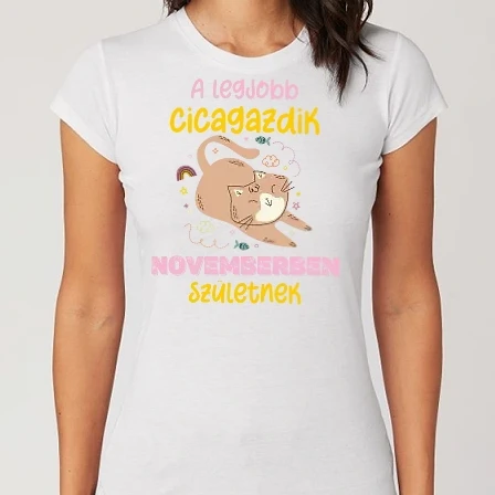 Női Alap póló - A LEGJOBB cicagazdik, barna cicuska novemberben születnek