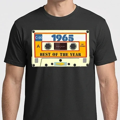 Férfi Imperial póló - retro születésnapi audio kazetta, magnókazetta, best of the year 1965