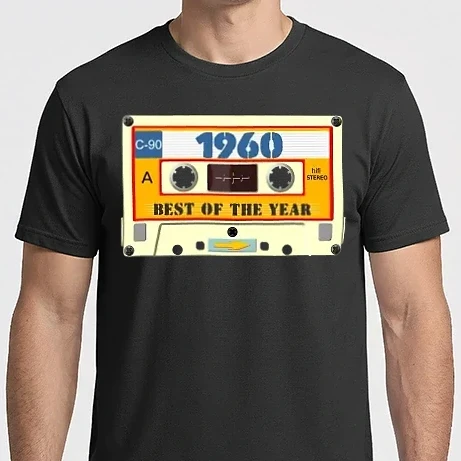 Férfi Imperial póló - retro születésnapi audio kazetta, magnókazetta, best of the year 1960