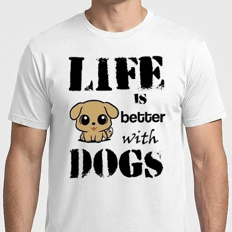 Férfi Imperial póló - life is better with dogs