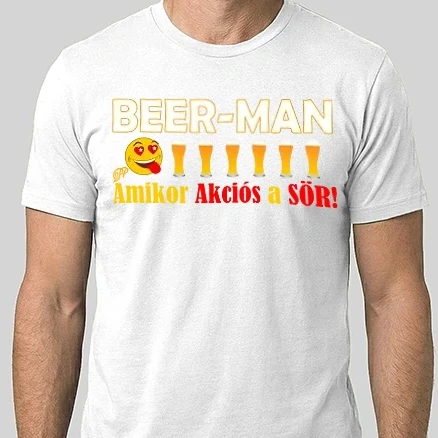 Férfi Alap póló - Beer Man Akció