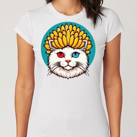 Női Alap póló - Banános macska