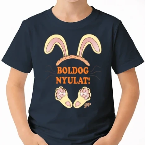 Uniszex gyerek Póló - Boldog Nyuszi