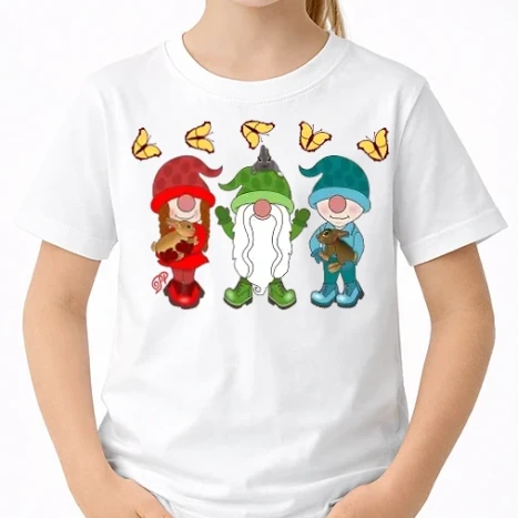 Uniszex gyerek Póló - Manók Nyuszikkal és Lepkékkel