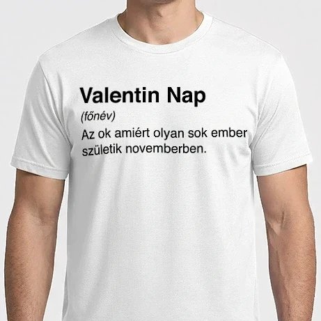 Férfi Imperial póló - Valentin nap definíció - fehér alap
