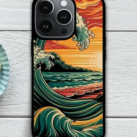 iPhone telefontok - Ázsiai hullámok festmény