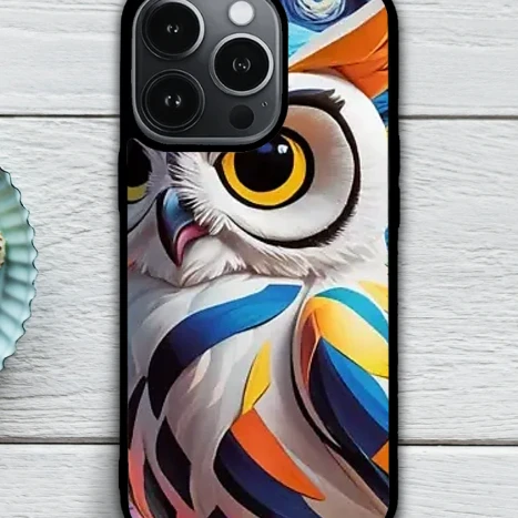 iPhone telefontok - Bagoly szürreális festmény