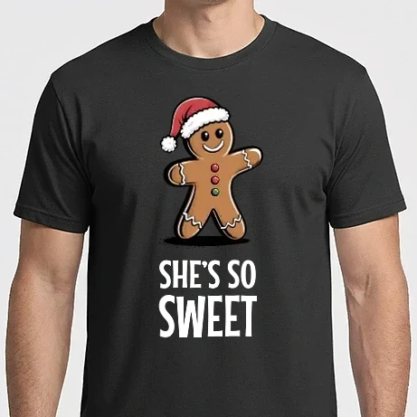 Férfi Imperial póló - Ő az én édesem Mézeskalács fekete pólóra  angol