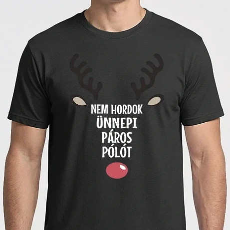 Férfi Imperial póló - Nem hordok ünnepi páros pólót fekete pólóra
