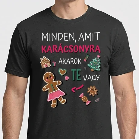 Férfi Imperial póló - Minden, amit karácsonyra akarok TE vagy férfi fekete pólóra