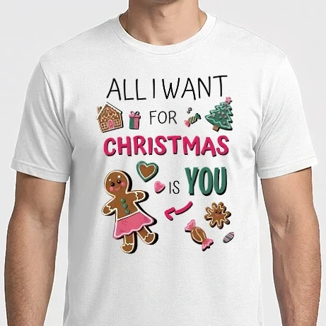 Férfi Imperial póló - Minden, amit karácsonyra akarok TE vagy férfi fehér pólóra