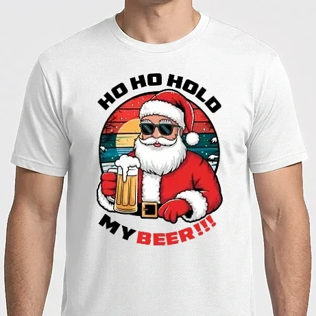 Férfi Imperial póló - Ho Ho Hold My Beer karácsonyi fehér pólóra